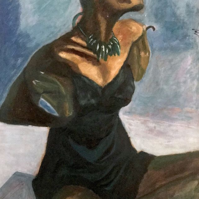 Kelia, black beauty (Homenaje a Gauguin ), óleo acrílico/tablero, (122x166)