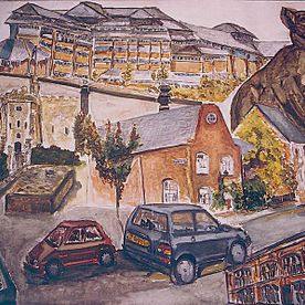 Cardiff 1, óleo diluido/lienzo, (90x100)