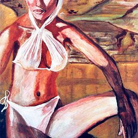 Gilda (La sirena ) óleo, acrílico/tablero DM, (122x154)