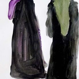 Two women, Acrylic / paper