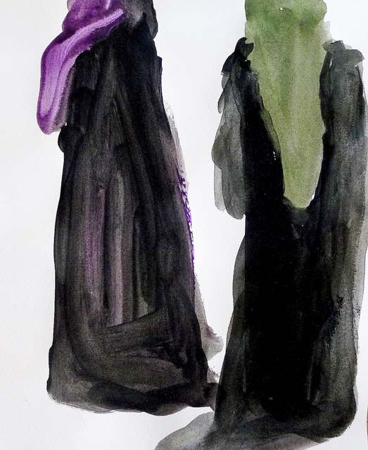 Two women, Acrylic / paper