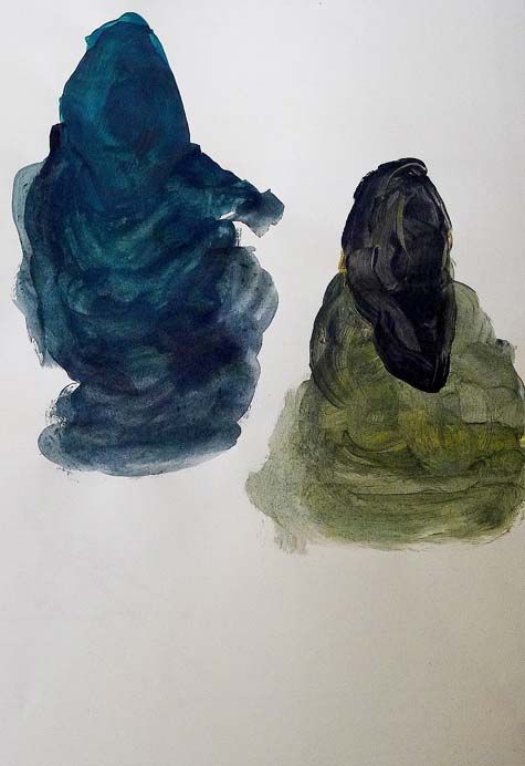 6- Two women, Pigments / paper