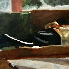 La siesta, óleo/tablero, (90x200)