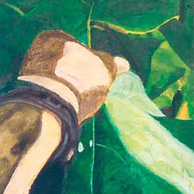Agarrando la catalpa, óleo/tablero, (90x200)
