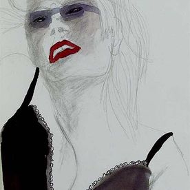Fashion geisha Pencil and ink / rice paper A4.